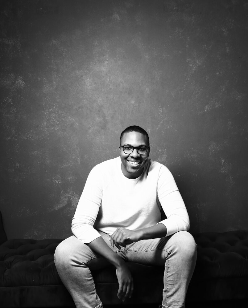 Gabriel Walker, black and white portrait